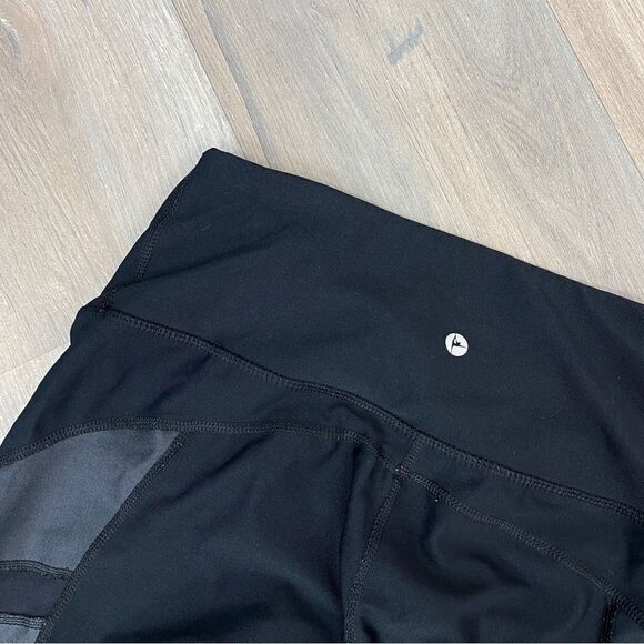 90 Degrees by Reflex Mesh Side Crop Leggings Black Small - Picture 7 of 9